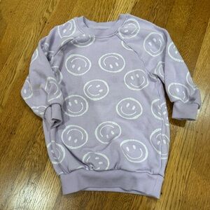 Grayson Mini Toddler Purple Smiley Face Sweatshirt dress 2t play condition